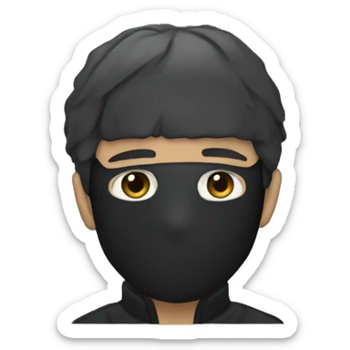 gojou satoru in black jacket with his eyes covered  sticker
