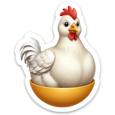 chicken stood on top of ball sticker
