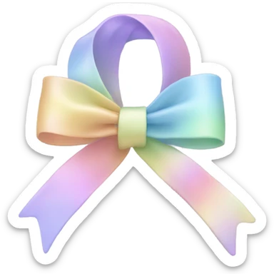Pale pastel rainbow ribbon sticker