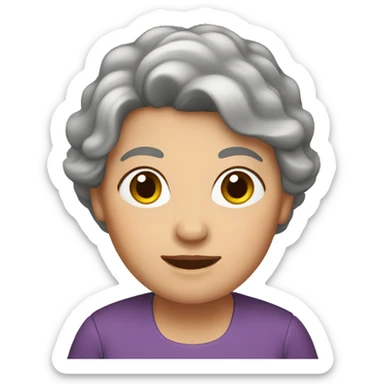 Grandma with brown hair sticker
