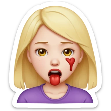 Girl emoji choking her self out sticker