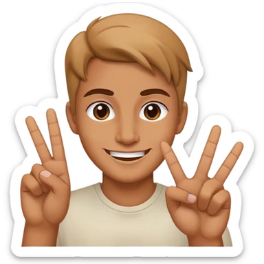 smirking face with peace sign sticker