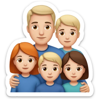 нарисую папу с 4 детьми sticker