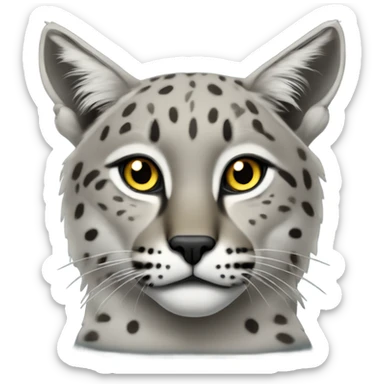 Bobcat cyan grey , yellow eyes  sticker