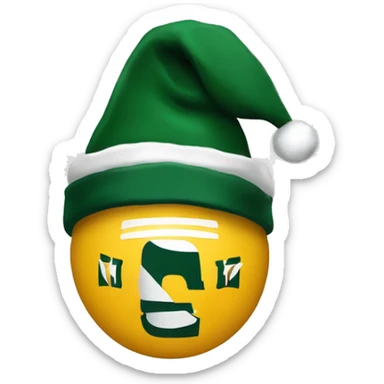 ￼Green Bay packers logo with Christmas hat  sticker