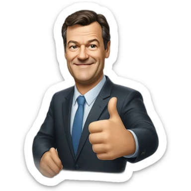 Markus Söder hyperrealistic thumbs up sticker