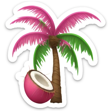 Pink coconut tree  sticker
