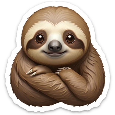 Cinematic Noble Sloth Portrait Emoji, Poised and serene, with a leisurely, gentle build and calm, wise eyes adorned with soft, textured fur, Simplified yet sharp and sophisticated features, highly detailed, glowing with a soft, tranquil glow, high shine, intelligent and unhurried, stylized with an air of relaxed authority, focused and composed, soft glowing outline, capturing the essence of a watchful and confident guardian that appears ready to slowly emerge from the screen with effortless grace! sticker