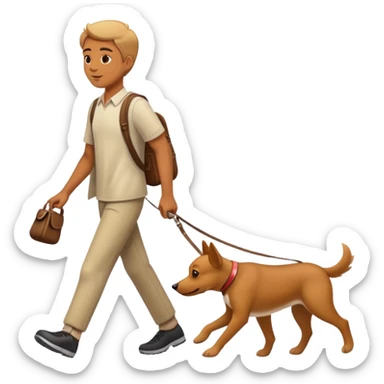 Person walking a dog sticker