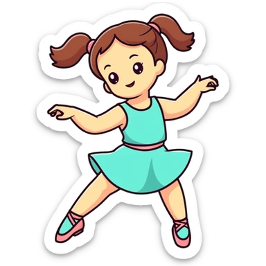 Happy girl dancing sticker