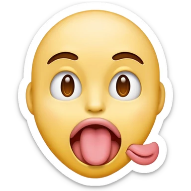 classic emoji style with tongue out and mouth closed sticker
