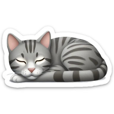 gray tabby cat sleeping sticker