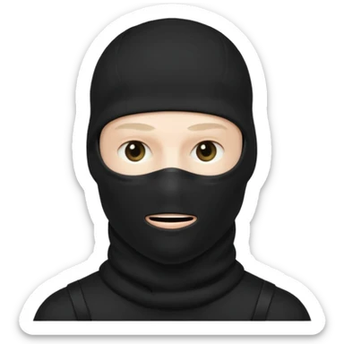 man in black balaclava with no eyes and mouth  sticker