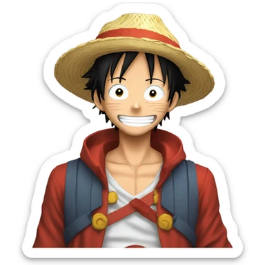 Luffy qui fait un coeur pour Moha sticker