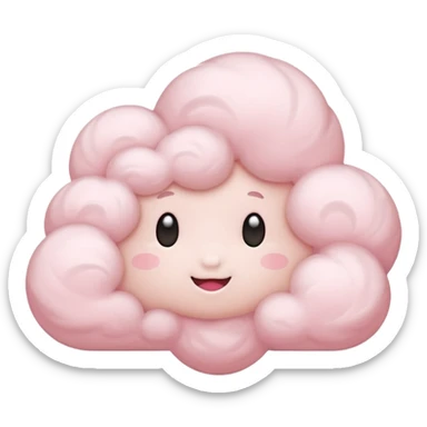 A soft pink cloud with gentle cotton-like fluff. sticker