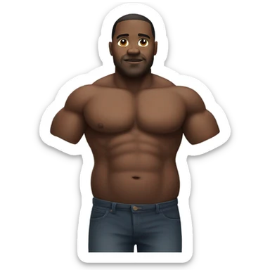 Big fat black man with developed gluteus Maximus sticker