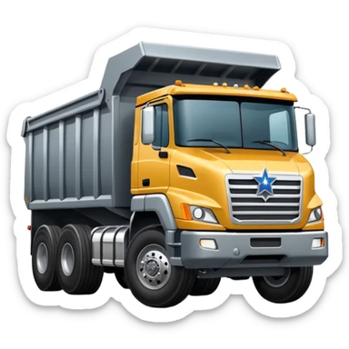 a big western strar dump truck gray sticker