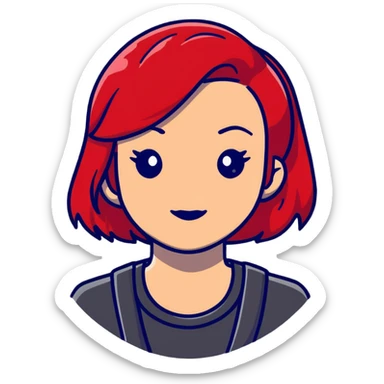 beautiful woman with vibrant red hair sticker
