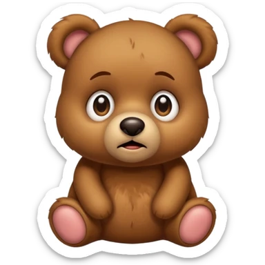 A little teddy bear which seems a bit confused sticker