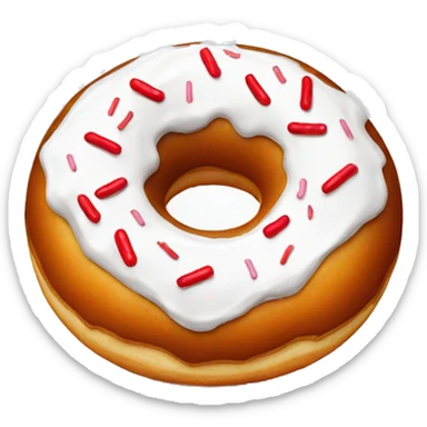 donut with white icing and red sprinkles sticker