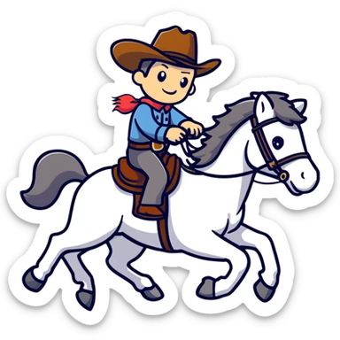 cowboy riding a horse sticker