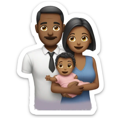 Mom and dad with baby sticker