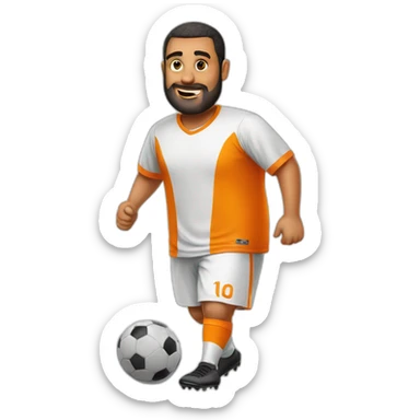 Fat arab man play soccer orange sticker