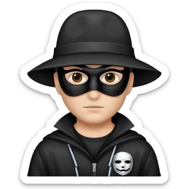 Person wearing a criminal costume  sticker