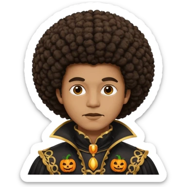 afro halloween man sticker