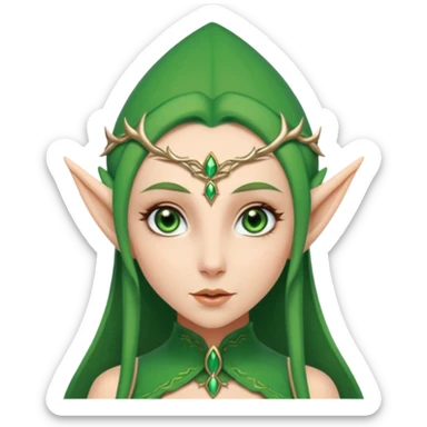 elf woman elegant ears fantasy. sticker