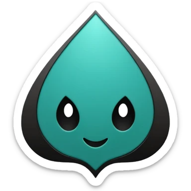 teal green with black, management logo transparent background sticker