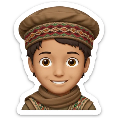 Creat a afghan boy with afghan pacol hat sticker