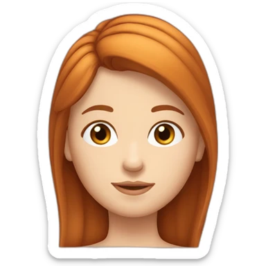 Une Fille rousse cheveux longs et aux yeux bleus , les cheveux detaché sticker