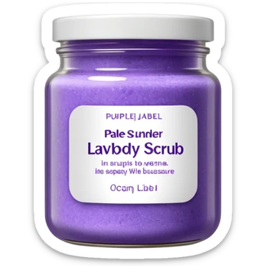 Pale Lavander body scrub inscription sticker