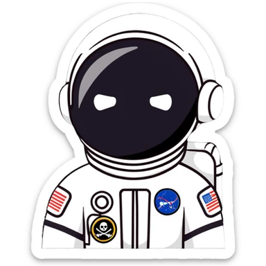 astronaut in space suit with black pirate eyepatch sticker