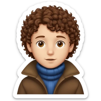 Boy with Brown Curly Hair – Brown curls, young face wearing winter clothes




 sticker