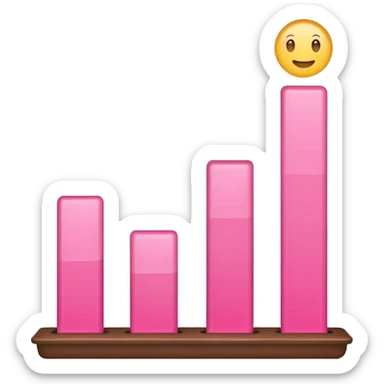 Bar chart pink emoji make realistic sticker