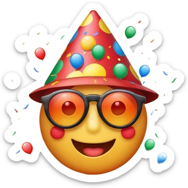 alarm clock, sunset MORE SUNSET PARTY. Don't put a person there. Default emoji face. Add sunglassess and party thingy and confetti sticker