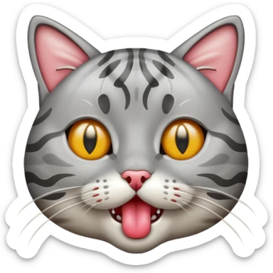 Cat licking lips sticker