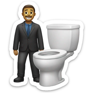 toilet and man sticker