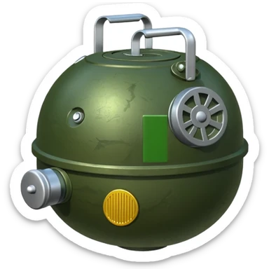 military green anti-personnel mine sticker