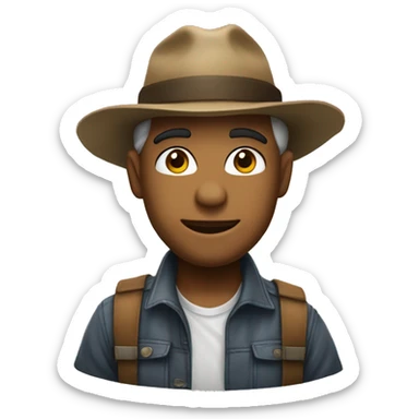 crie uma imagem de umhomem de boné escrito ACEW sticker