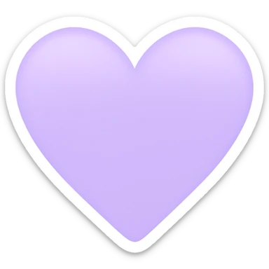 a lighter purple heart in emoji style, more rounded, less pointy sticker