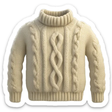 cozy sweater with cable-knit detail sticker