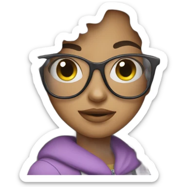 pretty girl with glasses sticker