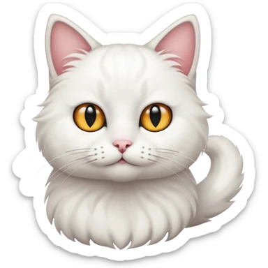 white cat black eyes sticker