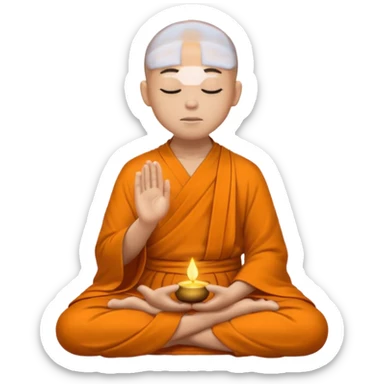 monk meditating in a peaceful way  sticker