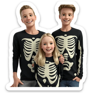 smiling girl with boys sticker