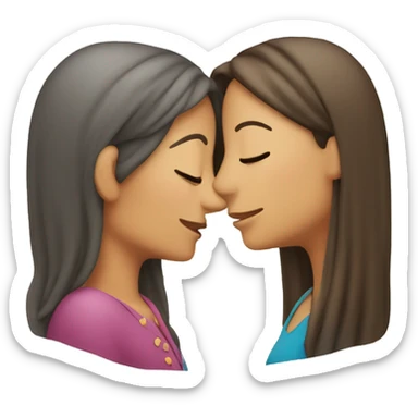 One woman whispers into the ear of another woman closing by hand sticker