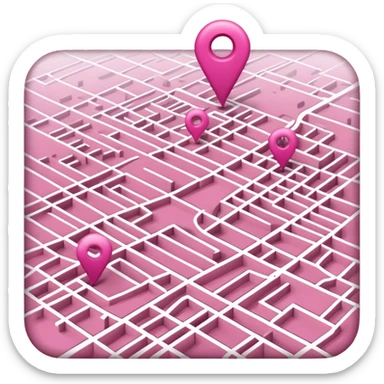 mix pink of a big gps map of the lines sticker